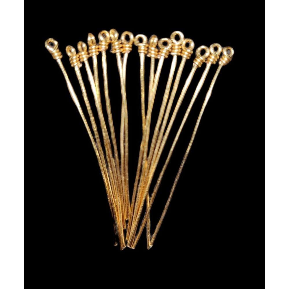 15 Gold Twisted Top Headpins
